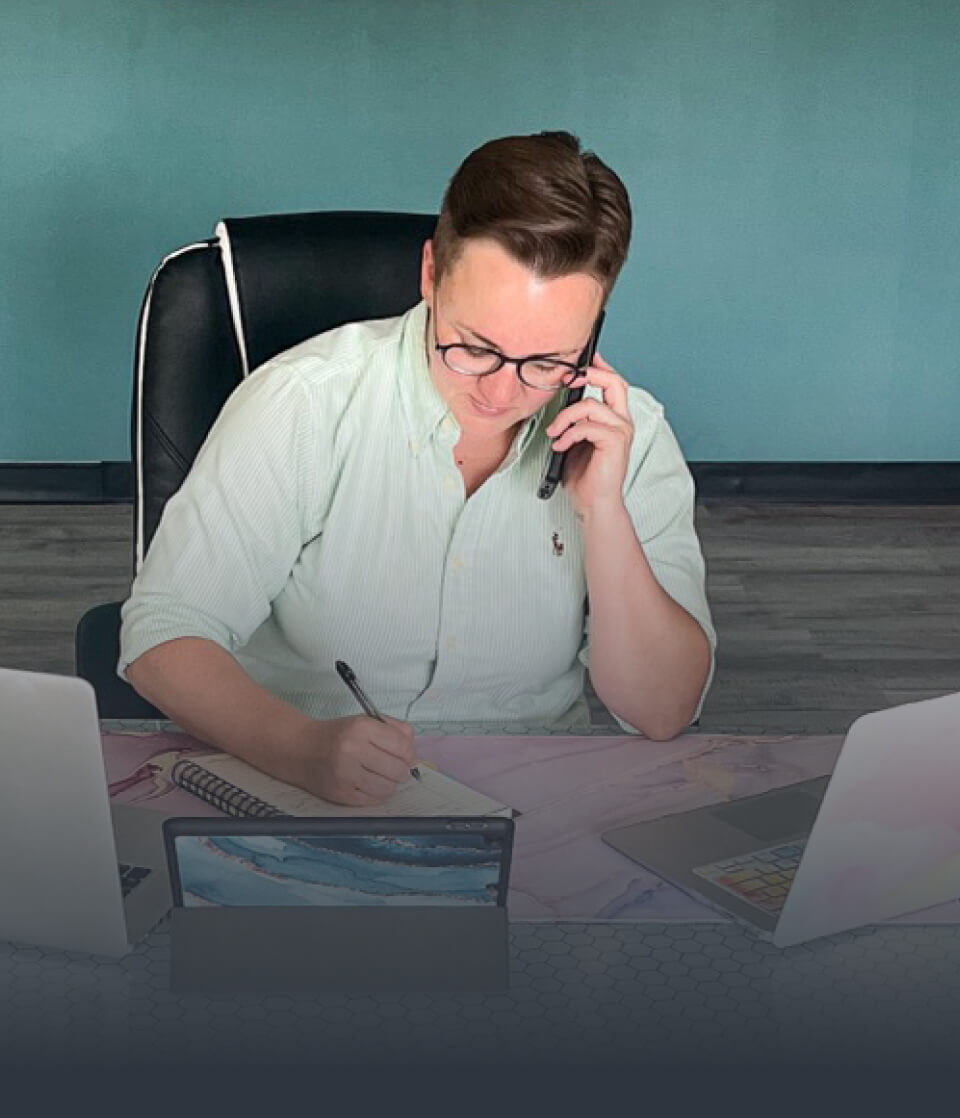 the woman at the office desk