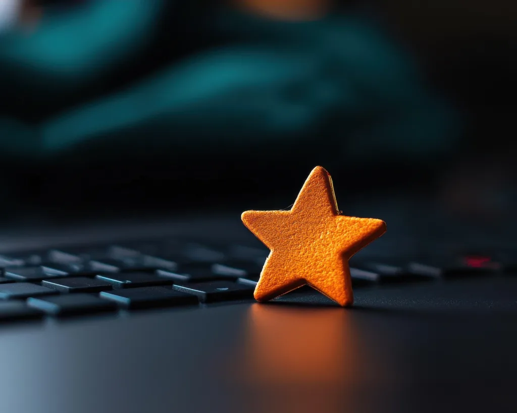 yellow star on laptop